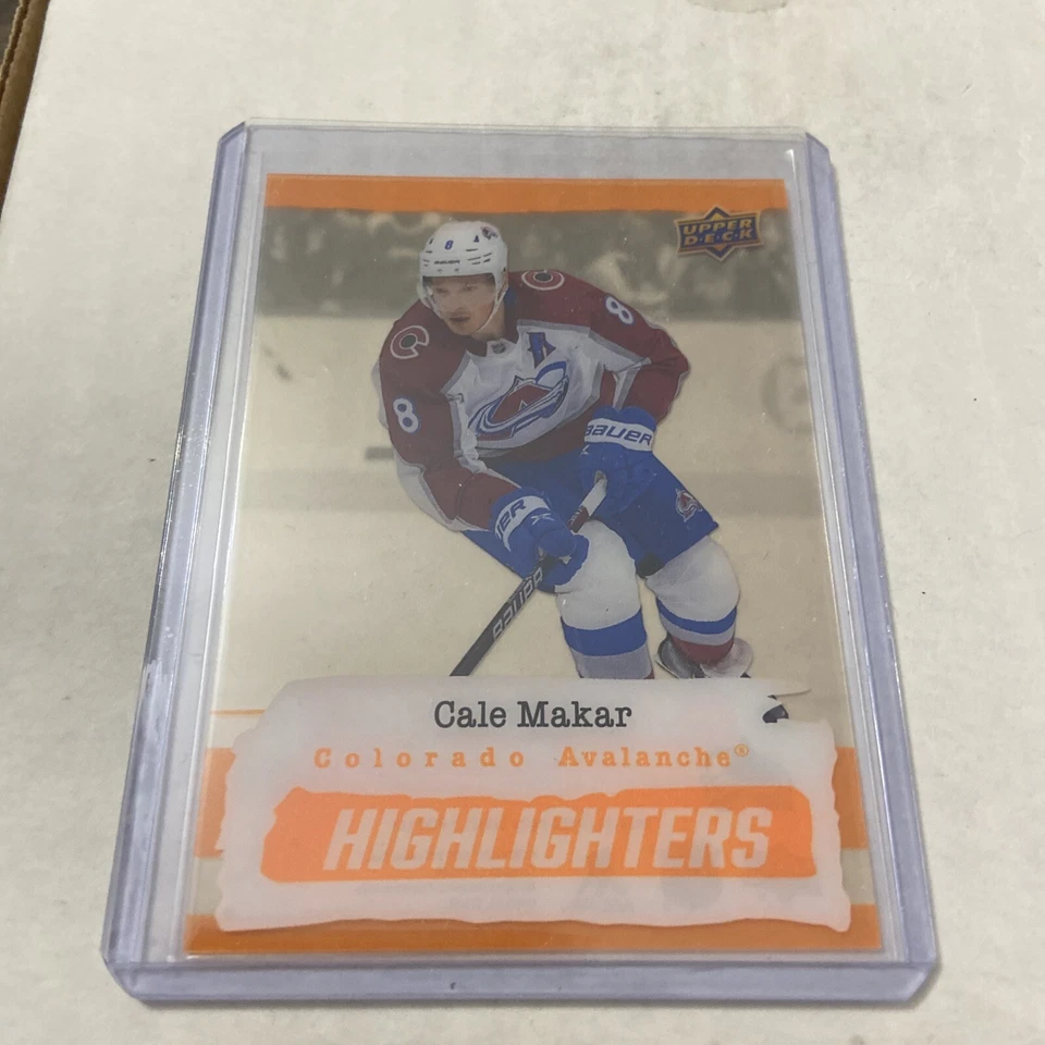 Cale Makar 2023-24 Upper Deck Series 2 Highlighters Orange Card #HL-23  (1:288) - Image 1 of 2