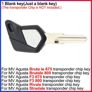 1x 4,4cm Schlüsselrohling - für MV Agusta Bruta le 675, Brutale 800, F3 675/800, Rivale - Bild 1 von 5