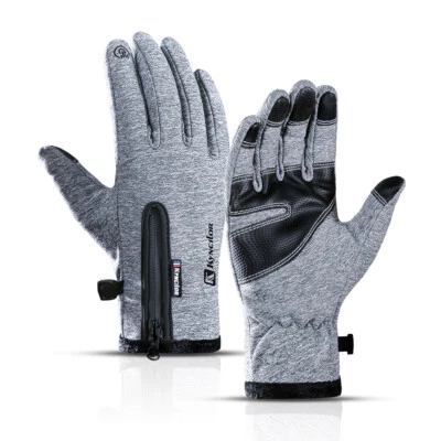 Guantes cálidos para exteriores de Estados Unidos unisex manopla impermeable teléfono celular bicicleta caza cremallera Foto 1 de 4