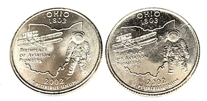 # C2634   OHIO  STATEHOOD  QUARTERS, P & D  from  MINT ROLLS - Picture 1 of 2