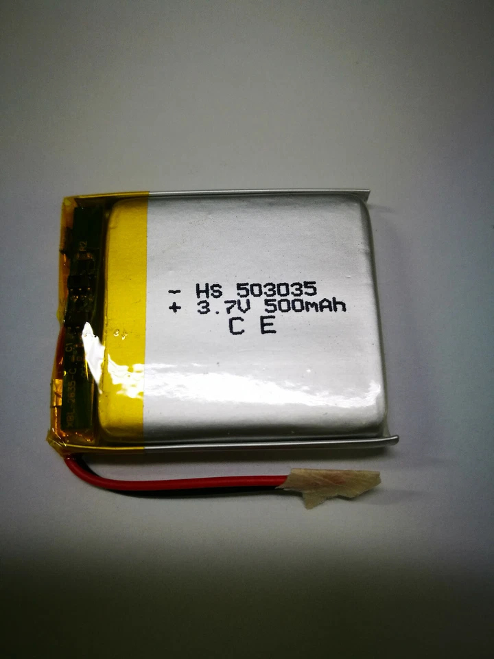 batteria ricaricabile LiPo 3.7 v 500 mha 503035 arduino elettronica cuffia led - Immagine 1 di 2
