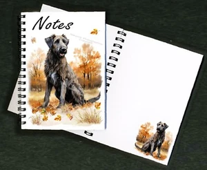 Irish Wolfhound Dog Notebook/Notepad + small image on every page by Starprint - Picture 1 of 1