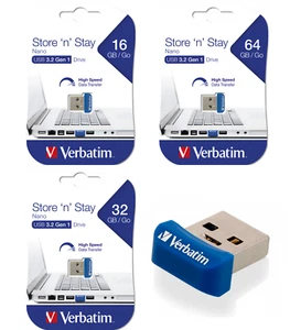 Verbatim Store 'n' Stay NANO USB Stick USB 3.0 Memory Stick 16GB 32GB 64GB - Picture 1 of 15