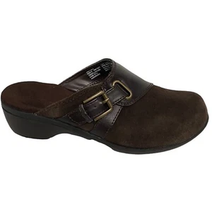 Croft & Barrow Clog 8 Slip On Brown Leather Mule - Picture 1 of 10