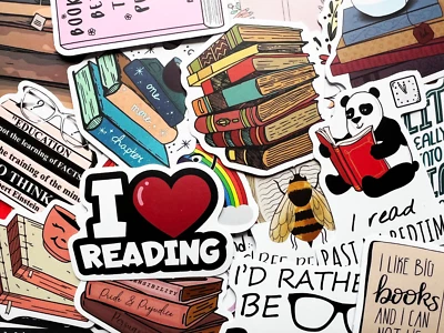 50 Book Stickers For Kindle Reader Bookish Reading Sticker Pack - Image 1 of 4