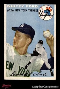 1954 Topps #37 Whitey Ford GOOD (CREASING) HOF YANKEES - PRESENTS WELL CENTERED