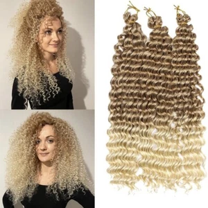 Deep Twist Ocean Wave Synthetic Crochet Braiding Hair Extensions 22” 3 Pieces - Picture 1 of 10