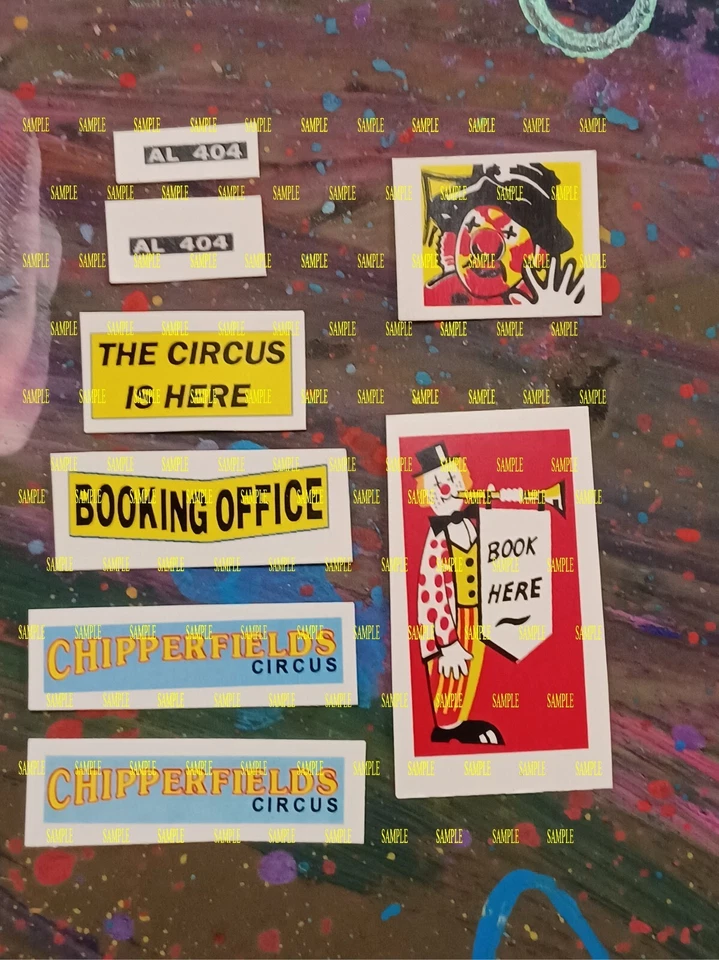 Corgi 426 Chipperfield Booking Office Van Reproduction Stickers & Water Slide - Image 1 of 1