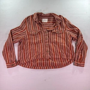 Aeropostale Shaket Striped Button Up Size XL Womens Button Up - Picture 1 of 8