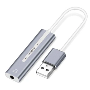 USB Type A To 3.5 mm Stereo Jack Headset Audio Adapter Cable External Sound Card - Picture 1 of 13