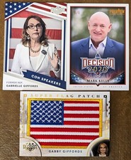 2022 Decision 2020 MARK KELLY #520 3/5 ~ GABBY GIFFORDS SF29 Flag Patch ~ DCS4