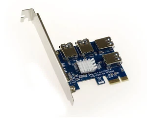 Carte de réplication PCIe 1x 4 ports USB3 - Pour Riser PCIe bitcoin mining - Photo 1/2