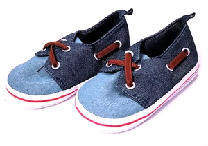 RENE ROFE BABY SHOES - 12-24 M0 - BLUE CLOTH SLIP ON - NEW - Picture 1 of 7