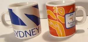 OLYMPIC GAMES Vintage Sydney 2000 Pair of Crystal Craft Espresso Coffee Mugs. - Picture 1 of 7