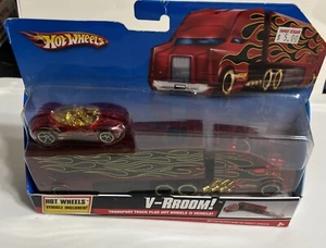 Hot Wheels 2009 VHTF V-RROOM! Transport Truck plus HW Vehicle. NIB Rare - Picture 1 of 9