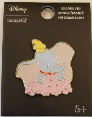 Prendedor Loungefly Disney Dumbo Flores de Cerezo Floral Esmalte NUEVO Foto 1 de 4