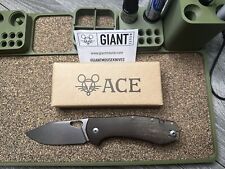 GiantMouse Ace Grand Knife Green Micarta Elmax Steel Anso & Vox Design Light Use