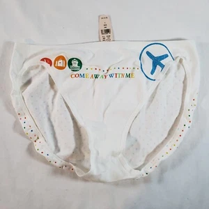 Victoria's Secret Body By Victoria Bikini Large White Travel Rainbow Polka Dot - Picture 1 of 3