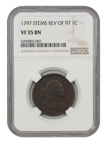 1797 1c NGC VF35 (Reverse of 1797, With Stems) Cover