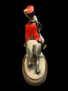 VINTAGE NAPOLEON BONAPARTE ON HORSEBACK PORCELAIN STATUE GILT ACCENTS 10"X 8" JD - Picture 1 of 6