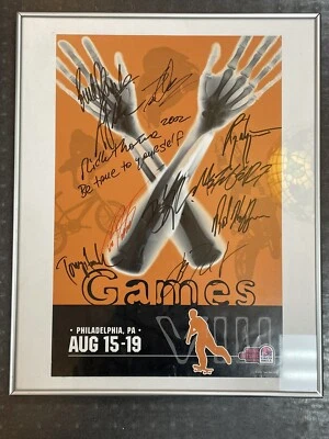 Póster firmado por Tony Hawk Travis Pastrana & More 2002 Taco Bell Corp de X Games Foto 1 de 4