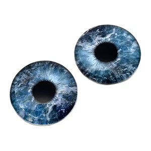 Paar blaue Ozean Wasser Glas Augen Schmuck Puppen Taxidermie Flatback Cabochons - Bild 1 von 9