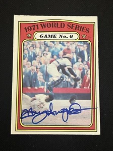 MANNY SANGUILLEN 1972 OPC 1971 WORLD SERIES SIGNED AUTOGRAPHED CARD #228 PIRATES - Picture 1 of 2