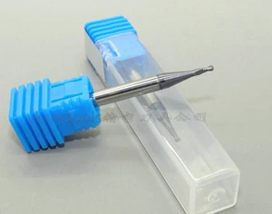 1x 2 flautas R0,75 (diámetro = 1,5 mm) x 4 mm SHK HRC55 fresas de extremo de nariz de bola de carburo CNC - Imagen 1 de 2
