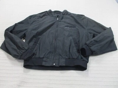Members Only Jacket Mens 44 Black Zip Up Pockets Long Sleeve Button Cotton - Image 1 of 4