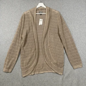 Brand New Traveler's by Chico's Women's 3, XL Gold Metallic Cardigan Sweater - Picture 1 of 7