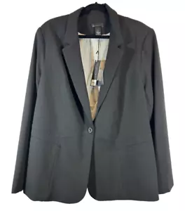 LANE BRYANT NWT $89 Solid Black Tailored Stretch Blazer Jacket Top Size 26 D32 - Picture 1 of 6