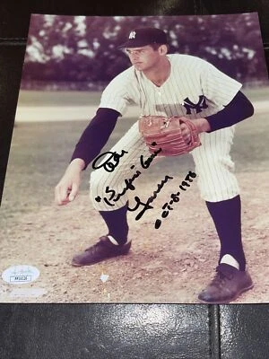 Don Larsen Autographed Signed 8x10 Inscribed Don “Perfect Game” Larsen Oct8-1956 - Image 1 of 4