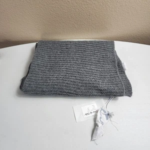 Line of Oslo Wool Alpaca Blend Gray Knit Scarf-12x74" NWT - Picture 1 of 7