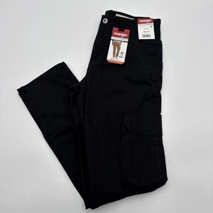 Wrangler Cargo Pants Uomo 28x30 Regolare Conico Nero Pantalone Medio Elasticizzato Nuovo con etichette - Foto 1 di 7