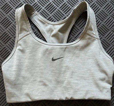 Nike Dri Fit Athletic Sports Bra Gray Pro Swoosh Support Racerback Small - Image 1 of 3