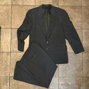 Vintage Joseph Abboud Suit Men’s 42R Black 100% Wool Lightweight Made In USA - Picture 1 of 22