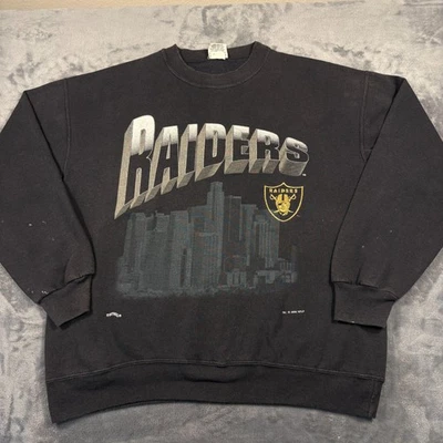Vintage 1994 Las Vegas Raiders Sweatshirt Mens Large Black Nutmeg Football NFL - Image 1 of 4