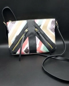 *Knock-Off Nicole Miller* Crossbody Handbag, Pastel Stripe, 9”x6”x2” - Picture 1 of 6