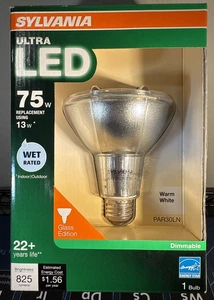 SYLVANIA ULTRA 75-Watt EQ Bright White PAR30LN 13 Watt Wet Rated NIB - Picture 1 of 4