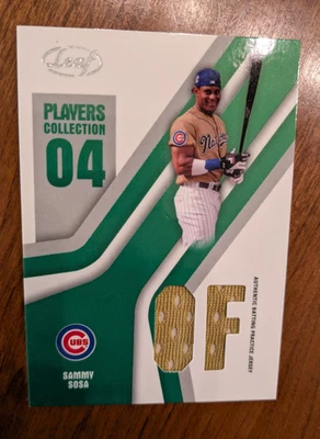 2004 Leaf Players Collection Green Relic-PC-83 SAMMY SOSA Jersey - Cubs! - Image 1 of 2