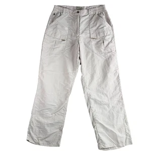 Pantaloni da trekking LL Bean donna PICCOLI beige gamba dritta nylon zip tasche Gorpcore - Foto 1 di 13
