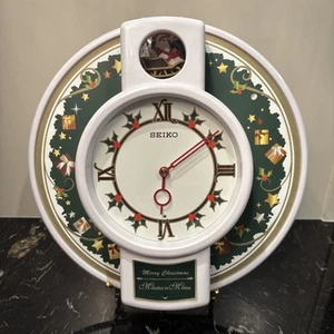 Reloj de Pared Seiko Navidad Melodías Musicales En Movimiento - Trineo de Papá Noel - Imagen 1 de 14