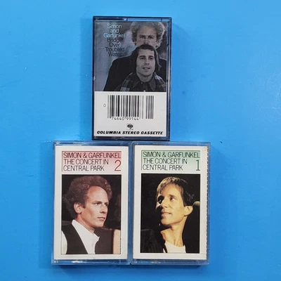 Simon and Garfunkel Cassette Tapes Lot Of 3 Rock Pop Folk Concert in Central Prk - Image 1 of 4