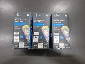  Lot 3 GE- CYNC ST19 Edison Style Bluetooth / Wi-Fi Enabled Smart LED Light Bulb - Picture 1 of 5