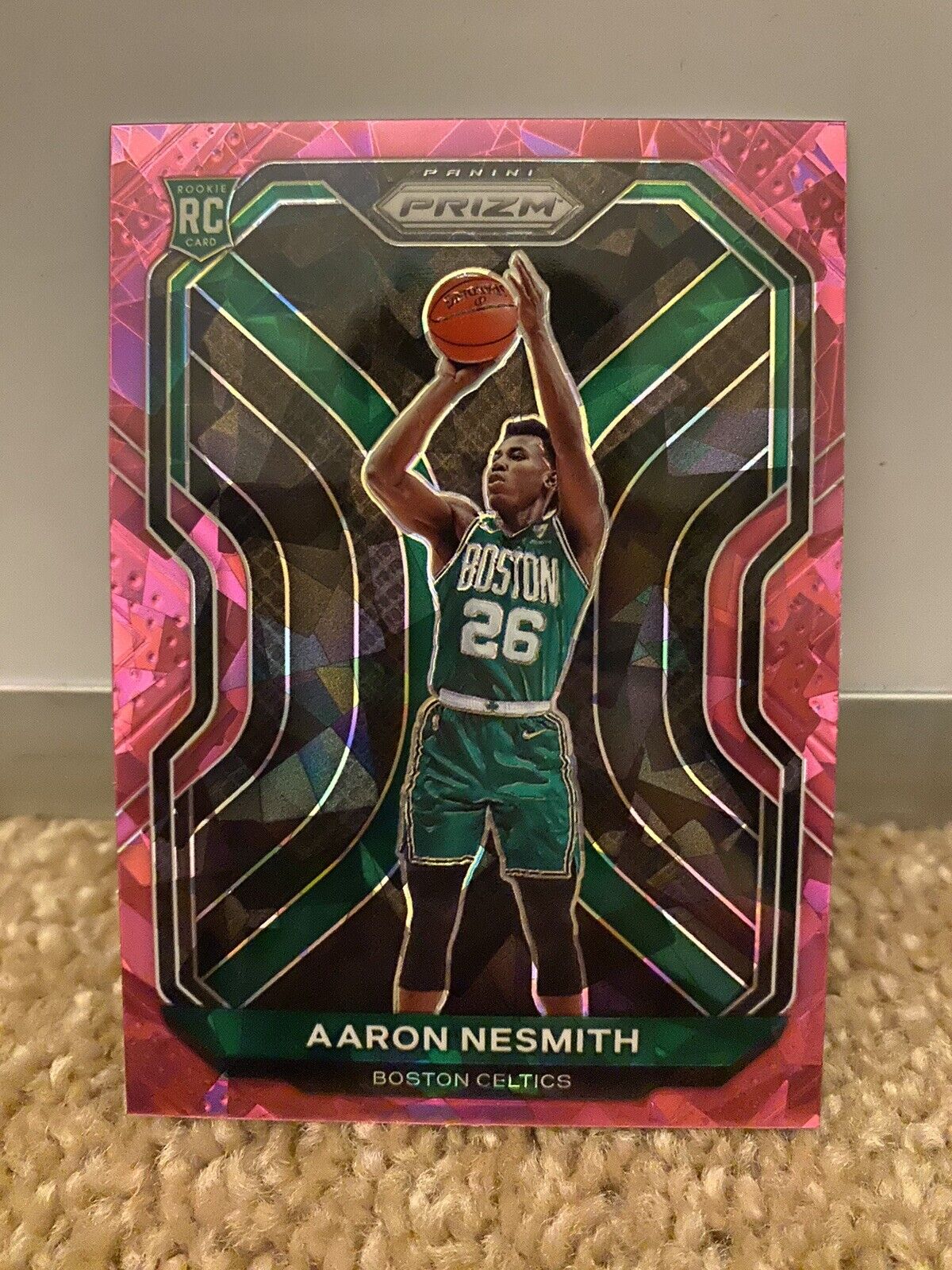2020-21 Prizm Basketball Aaron Nesmith Pink Cracked Ice Prizm Rookie card #282