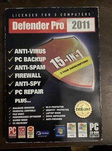 Defender Pro 2011 15-In-1 Antivirus Software Pc Backup, Firewall, Anti Spy... - Picture 1 of 1