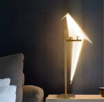 Винтажная светодиодная настольная лампа яркая птица ретро антикварный настольный свет ПВХ абажур для дома сделано в США - Изображение 1 из 4