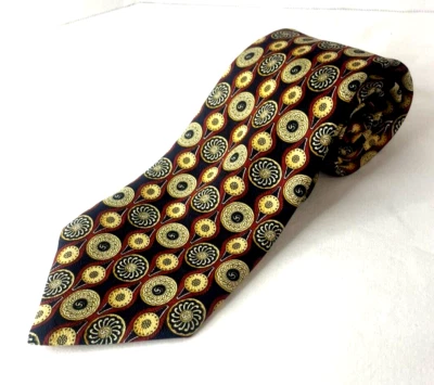 RICHEL Men's Geometric Multicolor Design 100% Silk Necktie Handmade in Spain - Image 1 of 4
