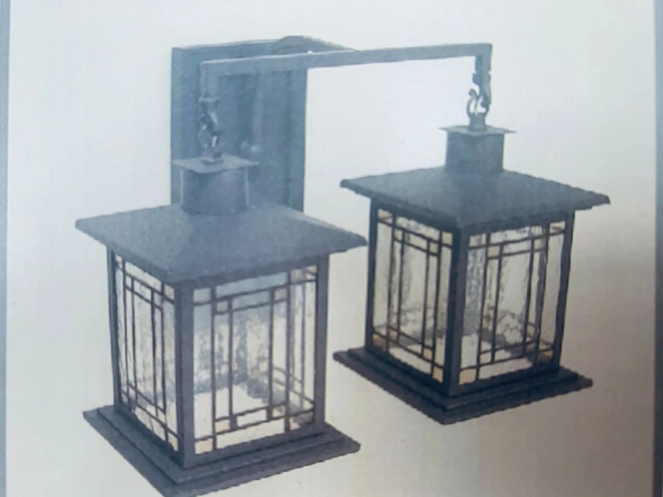 New IN BOX Rustic Style Mission Style Charcoal 2 Light Wall Sconce. - Image 1 of 1