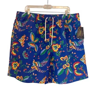 NEW Polo Ralph Lauren Swim Trunk Damond Floral Traveler Shorts Men Large Tall LT - Picture 1 of 13